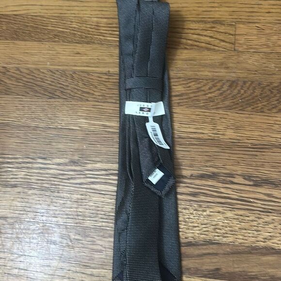 NWT Joseph Abboud Mens Black Windowpane Neck Tie - Picture 3 of 5